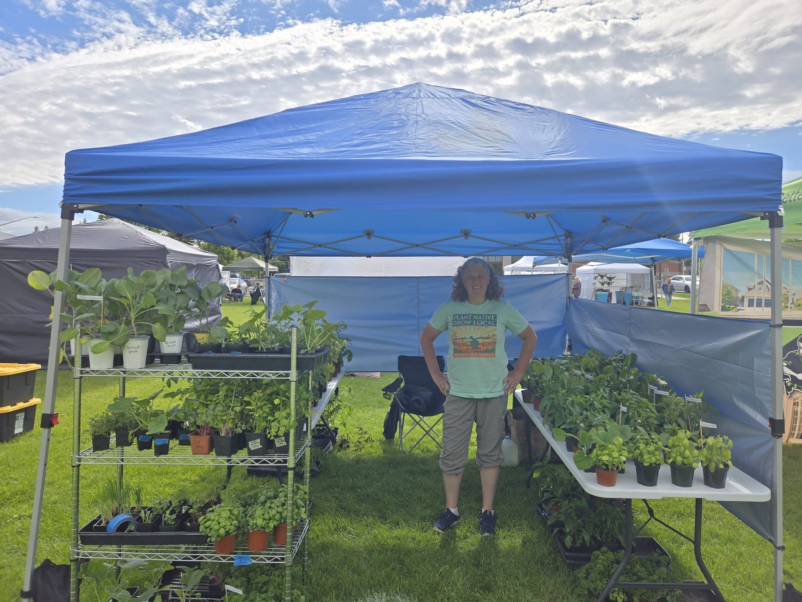 Tina at the Moms Garden Patch market booth