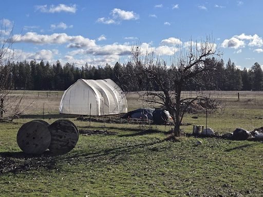 The hoop house in its first winter — season extension for the CSA