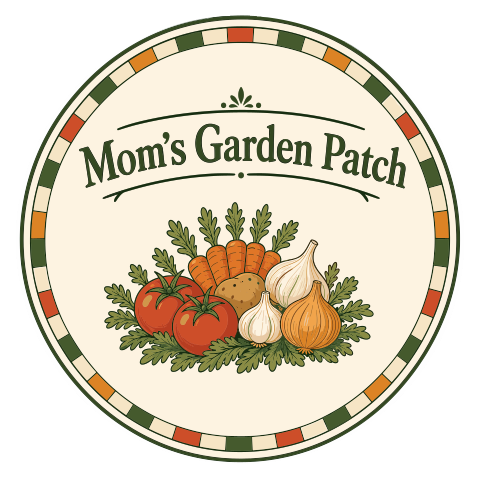 Mom's Garden Patch — round farm logo